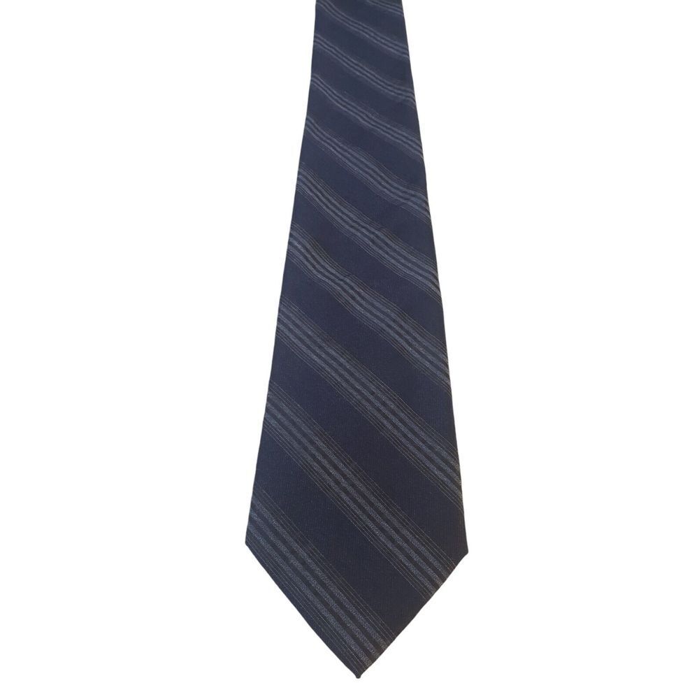 NWT‎ Murano Luxury Slim Silk Neck Tie Blue White Diagonal Stripes Silk Blend